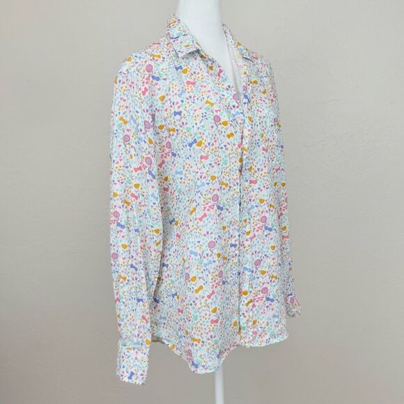 Frank & Eileen “Eileen” Italian Linen Floral Button Down Shirt *EUC* size M - Picture 4 of 15